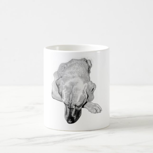 Pensive Pup Morning Tasse (Mittel)