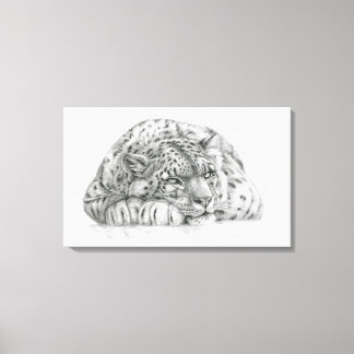 Pensive Snow Leopard von S. Ledneva-Schukina G008 Leinwanddruck