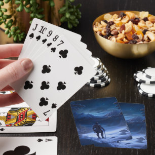Pensiver Ritter des Winterwunderlandes Spielkarten