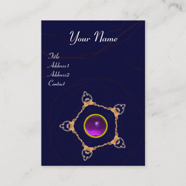 PENTAGON Monogram Lila Amethyst, blau Visitenkarte (Vorderseite)