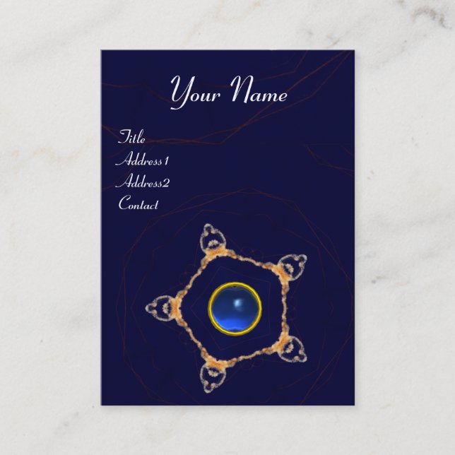 PENTAGON Monogramm Saphir, blau Visitenkarte (Vorderseite)