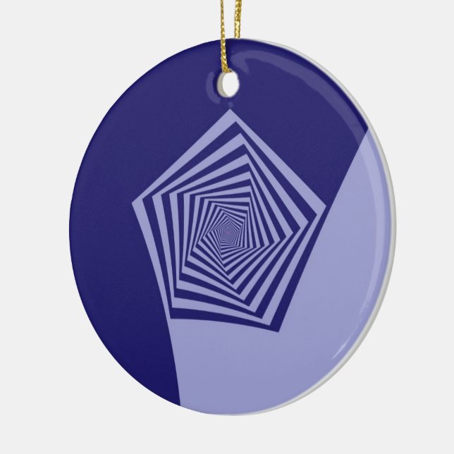 Pentagon Spiral Blues Ornament (Links)