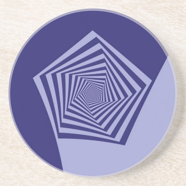 Pentagon Spiral Blues Untersetzer (Vorne)
