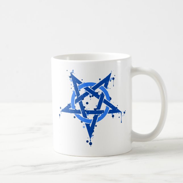 Pentagram-Blau Kaffeetasse (Rechts)