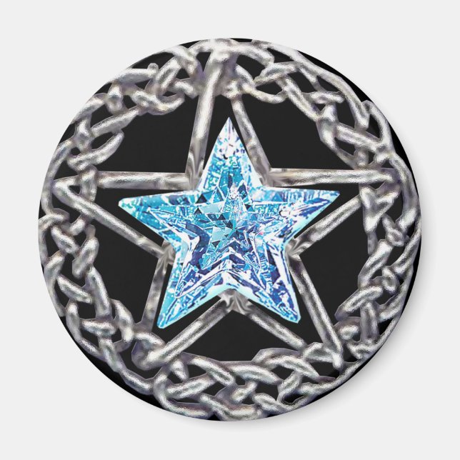 Pentagram Crystal Star Magnet (Vorne)