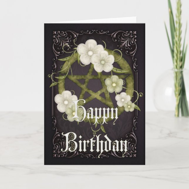 Pentagramm 1 Wicca Happy Birthday Card Karte (Vorderseite)