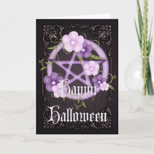 Pentagramm 5 Wicca Happy Halloween Grußkarte Karte