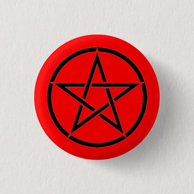 Pentagramm-Abzeichen für Rot und Schwarz-Pentagram Button (Vorderseite)