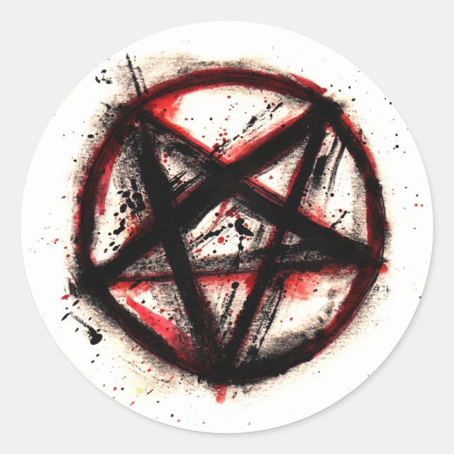 Pentagramm-Aufkleber, Blatt 6 Runder Aufkleber (Vorderseite)