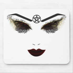 Pentagramm Beauty Face Lashes & Dark Lips Makeup Mousepad