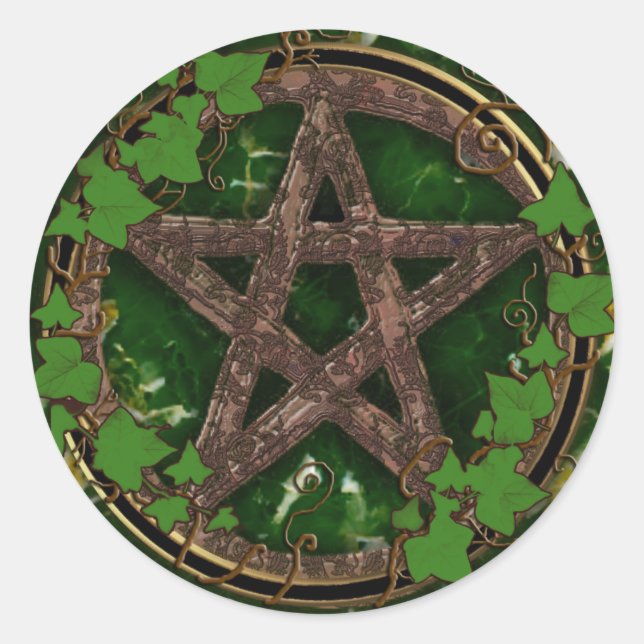 Pentagramm der Erde Runder Aufkleber (Vorderseite)