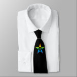 Pentagramm Doppelregenbogen 1 schwarz - Krawatte<br><div class="desc">Geometrie,  Pentagramm,  Pentastar,  Pythagoras</div>