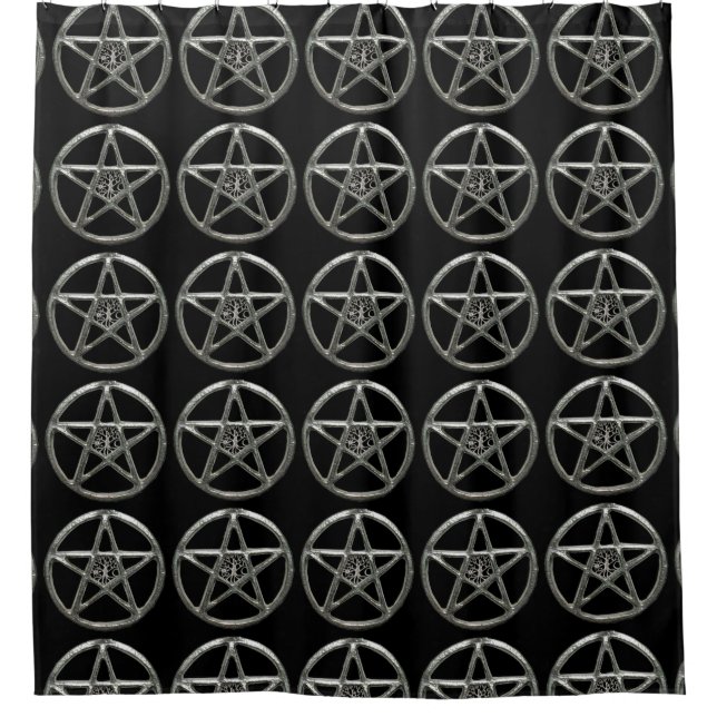Pentagramm-Duschvorhang Duschvorhang (Vorderseite)