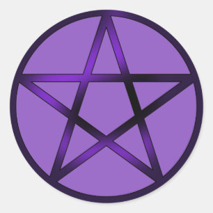 PENTAGRAMM - LILA RUNDER AUFKLEBER