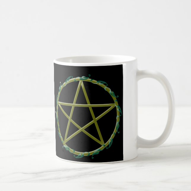 Pentagramm mit Blätter Kaffeetasse (Rechts)