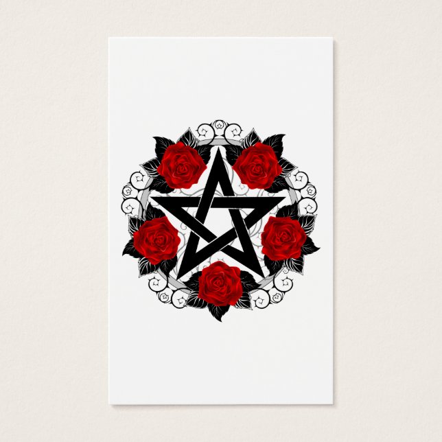 Pentagramm mit Rote Rosen (Vorderseite)