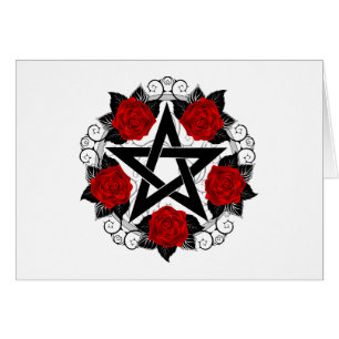 Pentagramm mit Rote Rosen