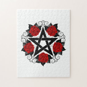 Pentagramm mit Rote Rosen