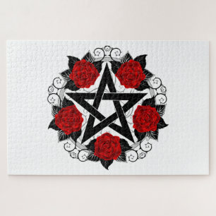 Pentagramm mit Rote Rosen