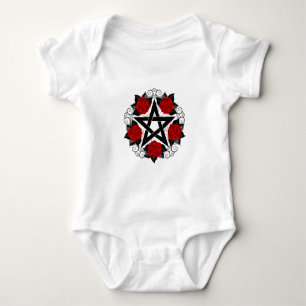 Pentagramm mit Rote Rosen Baby Strampler