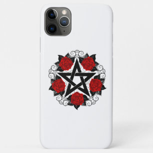 Pentagramm mit Rote Rosen Case-Mate iPhone Hülle