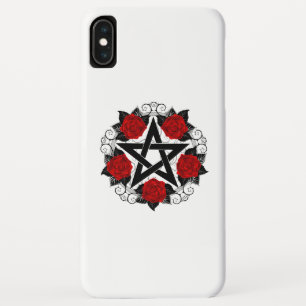 Pentagramm mit Rote Rosen Case-Mate iPhone Hülle