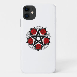 Pentagramm mit Rote Rosen Case-Mate iPhone Hülle