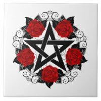 Pentagramm mit Rote Rosen