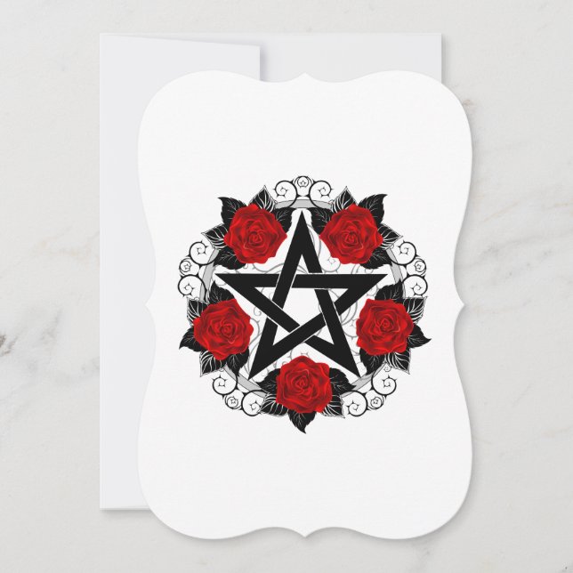 Pentagramm mit Rote Rosen Karte (Vorderseite)