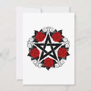 Pentagramm mit Rote Rosen Karte