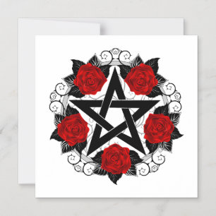 Pentagramm mit Rote Rosen Magneteinladung