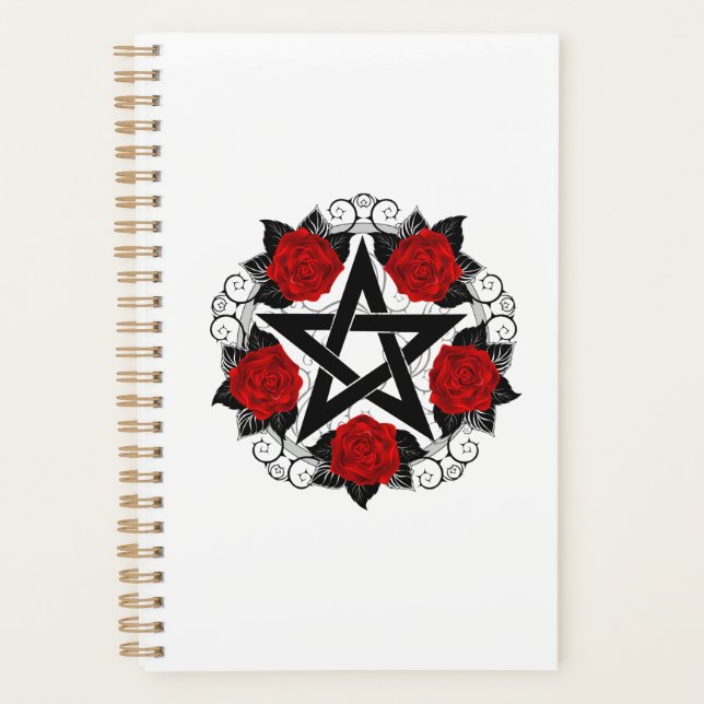 Pentagramm mit Rote Rosen Planer (Vorderseite)