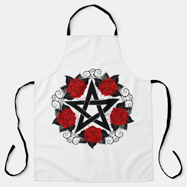 Pentagramm mit Rote Rosen Schürze (Vorderseite)