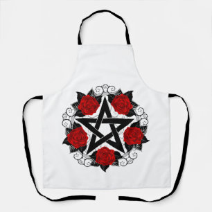 Pentagramm mit Rote Rosen Schürze