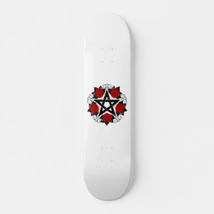 Pentagramm mit Rote Rosen Skateboard
