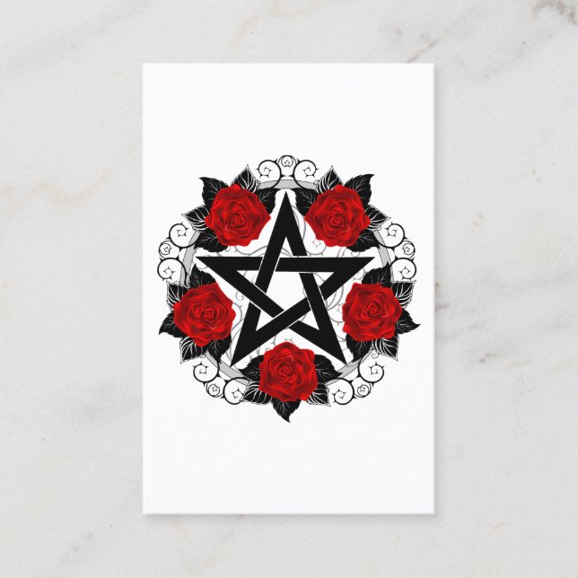 Pentagramm mit Rote Rosen Terminkarte (Vorderseite)