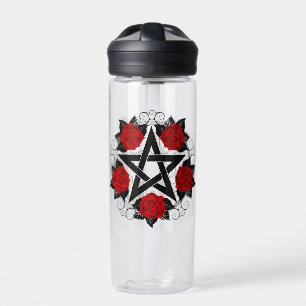 Pentagramm mit Rote Rosen Trinkflasche