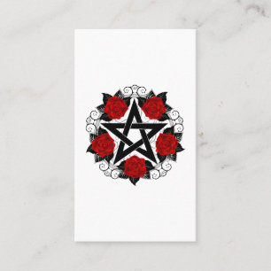 Pentagramm mit Rote Rosen Visitenkarte