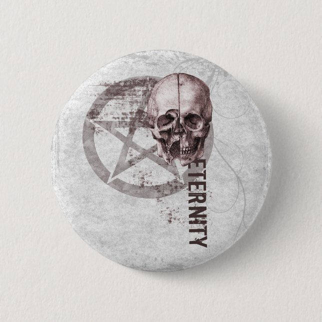 Pentagramm-Schädel Button (Vorderseite)
