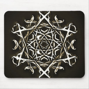 Pentagramm und Antler Pad mit schwarzen und braune Mousepad