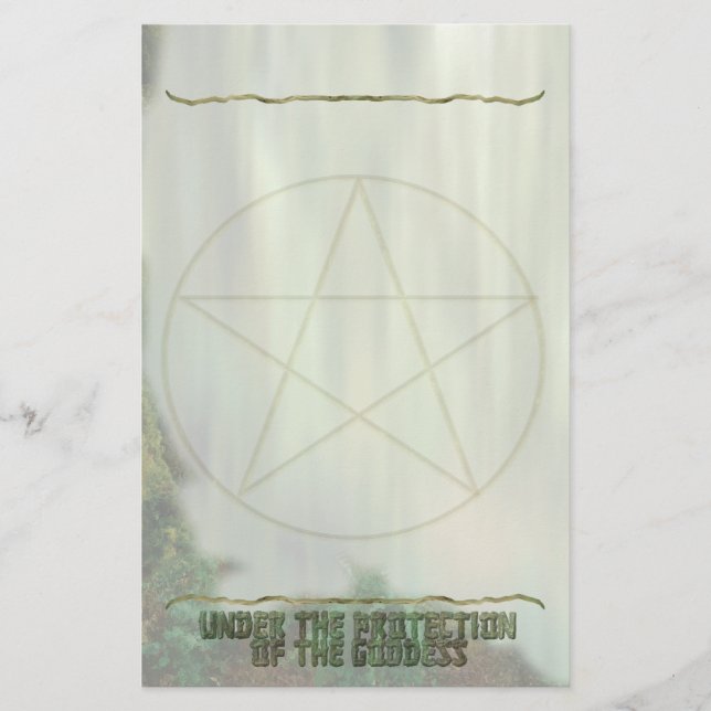 Pentagramm unter dem Schutz der Göttin Briefpapier (Vorderseite)