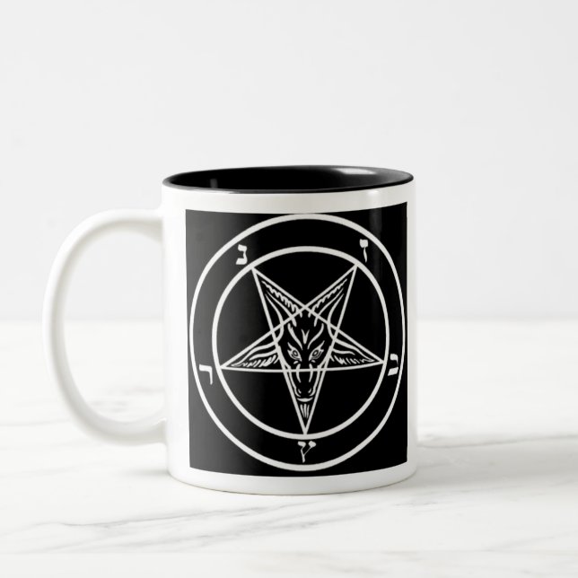 Pentagramm von Baphomet Zweifarbige Tasse (Links)