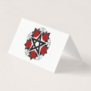 Pentagramme aux roses rouges
