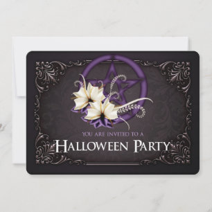 Pentagramme violet Invitation de la fête d'Hallowe