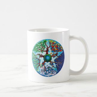 Pentagrammjahreszeiten Kaffeetasse
