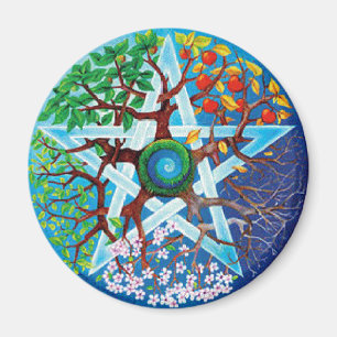 Pentagrammjahreszeiten Magnet