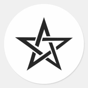 Pentagrammtebel 666, schwarzes Pentagramm Runder Aufkleber