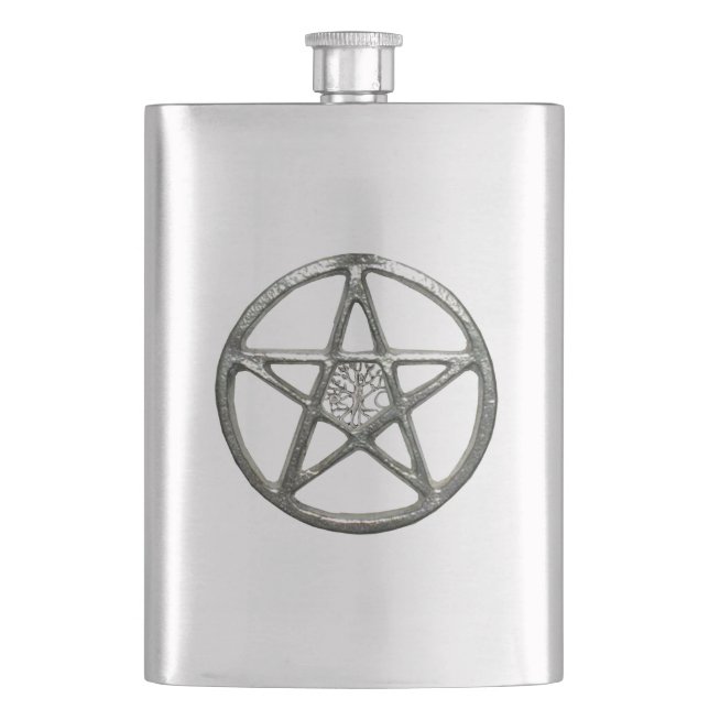 Pentakel-Baum-des-Lebens-Flasche Flachmann (Vorderseite)