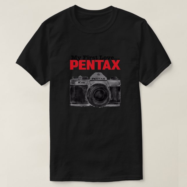 Pentax K1000 Meine erste Liebe entspannte sich T-Shirt (Design vorne)