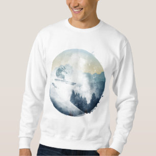Pente de ski de la montagne d'hiver, Sweatshirt po